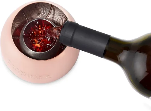 Vista 3 de Chevalier Collection - Vaso de vino de acero inoxidable, copa de vino aireadora patentada con aireador integrado extraíble, vaso con acabado chapado