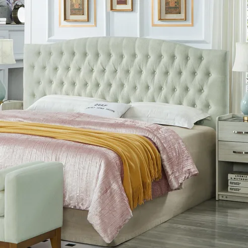 Vista 12 de 24KF Boucle 6025-Q-Boucle-Beige - Cabecera capitonada tapizada con botones y acolchada, cómoda y a la moda, tamaño Queen / Matrimonial, color beige