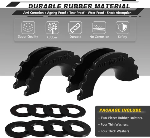 Vista 2 de AUTMATCH Kit de arandelas aisladoras de grilletes de anillo D, 2 aisladores de grilletes de goma con 8 arandelas, se adapta a grilletes 3/4, protege