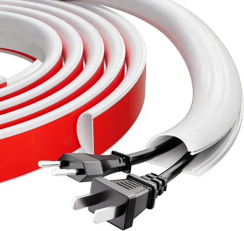 Vista 7 de Ocultador de cable de silicona de 39 pulgadas para montaje en pared, ocultador de cables autoadhesivo para 1 cable (1/4 pulgadas de diámetro)