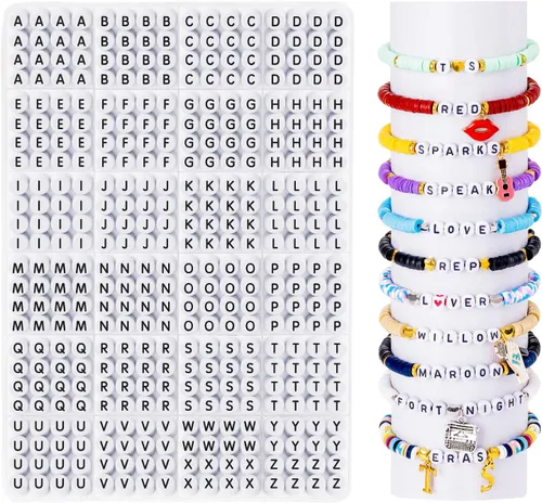 Vista 9 de Goldwise Kit de pulsera de la amistad del día de San Valentín, cuentas rosas, kit de fabricación de joyas con cuentas de arcilla rosa, cuentas