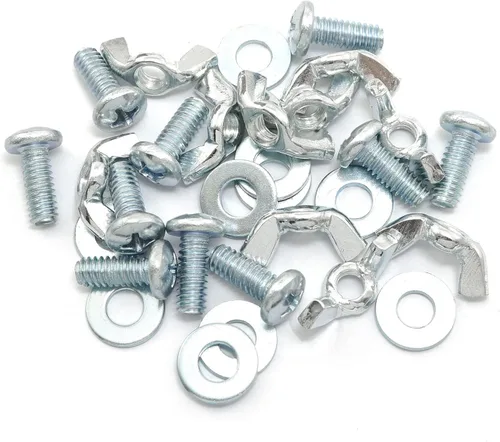 Vista 5 de 10 pernos de tornillo con tuerca de mariposa de acero al carbono chapado en zinc, fijaciones de montaje de accesorios de montaje de 1/4"-20 tuercas