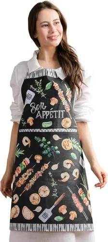 Vista 119 de Maison d' Hermine 100% Cotton Apron for women with Pocket Kitchen Chef Apron for Men Cooking Mothers Day Gifts