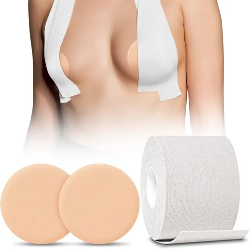 Boob Tape, BoobyTape for Breast Lift Tape A-E Cup, Push Up in All Dress Tape with Reusable Nipplecover Adhesive,Bob Tape