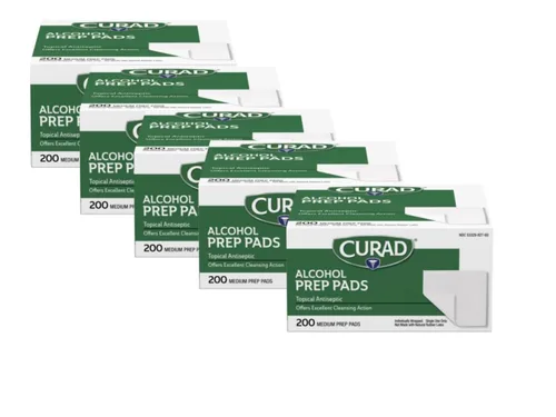 Almohadillas de preparación de alcohol Curad, 70% de alcohol, 1000 unidades (5 cajas 200 CT/EA)