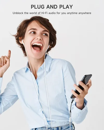 Vista 7 de Adaptador USB C a conector de auriculares de 0.138 in, ZOOAUX USB tipo C a Aux Audio Dongle Cable Hi-Fi DAC para Samsung Galaxy S22 S21 S20 Ultra