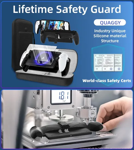 Vista 6 de QUAGGY 3-in-1 Accessoris Kit Compatible with PlayStation Portal, EVA Carrying Case for PS Portal with Silicone Protective Cover with Stand, 2 Pack