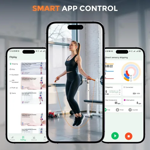 Vista 3 de Smart Jump Rope, Wireless Jumping Rope, Supports Game App Interaction, Suitable for Home and Gym exercise, Fitness Skipping Rope, Suitable for