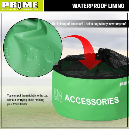 Vista 5 de PR1ME - Paquete de 4 bolsas impermeables para manguera de caravana, bolsa de utilidad para manguera de alcantarillado, accesorios de cámper
