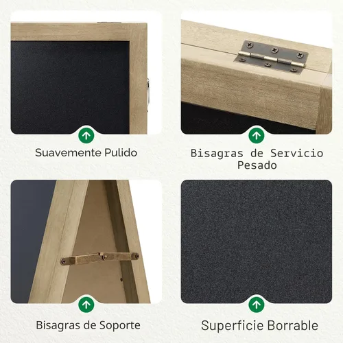 Vista 5 de TEAKMAMA Letrero de pizarra con marco de tiza, 40 x 20 pulgadas, extra grande, de doble cara, tablero de menú, sándwich resistente, para Negro
