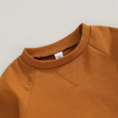 Vista 4 de Conjunto de ropa deportiva de manga larga con cuello redondo y pantalones para bebé niño