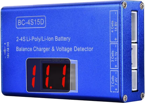 Cargador de batería Airsoft, cargador inteligente de equilibrio de litio/iones de litio para batería de 11.1 V 7.4 V 14.8 V 2S 3S 4S con comprobador