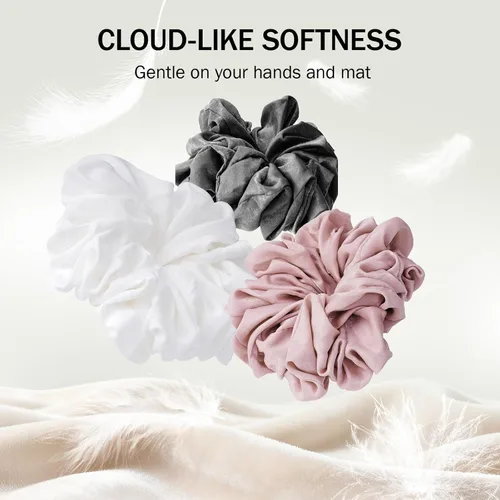 Vista 3 de Slim Panda, scrunchie para esterilla de yoga, asegura tu esterilla con estilo y ternura, correa elástica duradera de tela de terciopelo para llevar