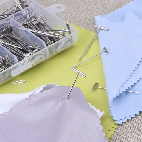 Vista 4 de Outus Kit de 450 pines en T de acero inoxidable con caja transparente para cabeza de espuma, pasadores largos y rectos para coser, manualidades