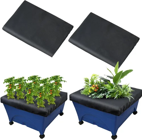 Mofuiry Paquete de 2 fundas de repuesto para mantillo City Pickers, 20 x 24 pulgadas, color negro, con cubierta elástica elevada para jardineras de