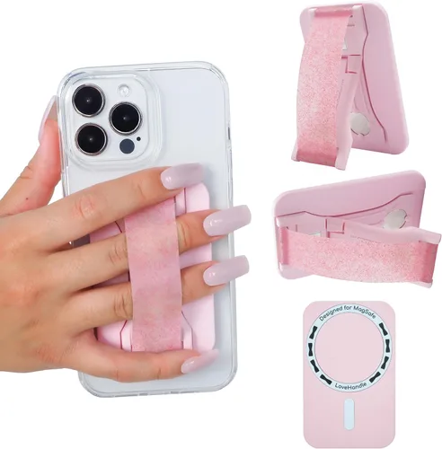 Vista 25 de LoveHandle PRO Compatible con MagSafe Agarre Magnético para Teléfono con Soporte - Montar, Correa y Soporte para Smartphone y Tableta - Anillo