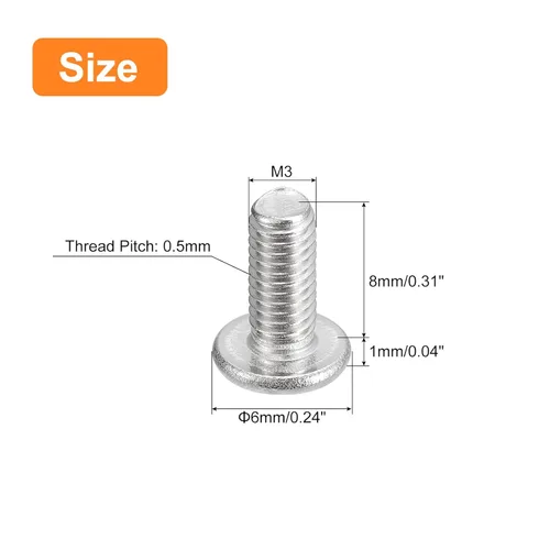 Vista 67 de uxcell M1-0.010 x 0.079 in, 100 tornillos de cabeza plana redonda de acero inoxidable 304 Phillips Drive Machine Tornillos de fijación de hardware