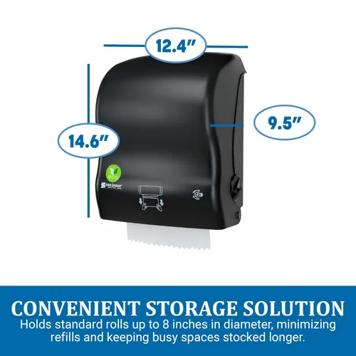Vista 2 de San Jamar Ecologic Simplicity - Dispensador manual de toallas de papel de plástico reciclado, dispensador de toallas de corte automático