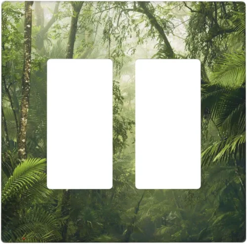 Vista 97 de Cubiertas de Placa de Pared Dúplex Individual Bosque Otoñal Hojas de Arce, Cubierta de Interruptor de Luz 1 Gang, Placa de Salida Decorativa