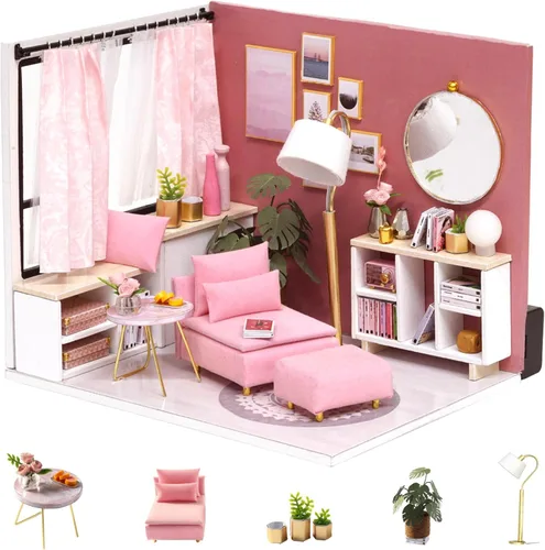 Vista 12 de Flever Casa de Muñecas en Miniatura Kit DIY para Casa Creativa con Muebles para Regalo Romántico de San Valentín (Historias de Flores)