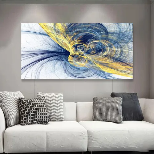 Vista 3 de Cuadros abstractos en lienzo de pared para sala de estar, dormitorio, decoración de pared, arte abstracto, impresión artística para decoración