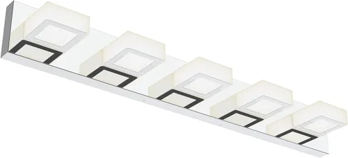Vista 39 de Ralbay - Moderno accesorio de iluminación LED, para tocador de baño, con 4 luces, de acrílico, ideal para instalar sobre el espejo y en la pared