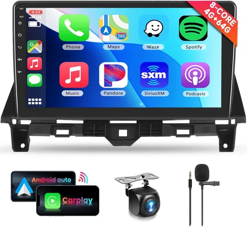 Vista 10 de Radio estéreo de coche 2G+64G para Honda Accord 8th 2008-2013 con Carplay inalámbrico Android Auto, unidad principal de pantalla táctil de 10.1