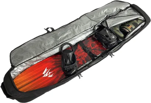 Vista 3 de Element Equipment Bolsa de snowboard con ruedas acolchada Ultimate Double - Bolsa de viaje premium de alta gama con doble rodillo