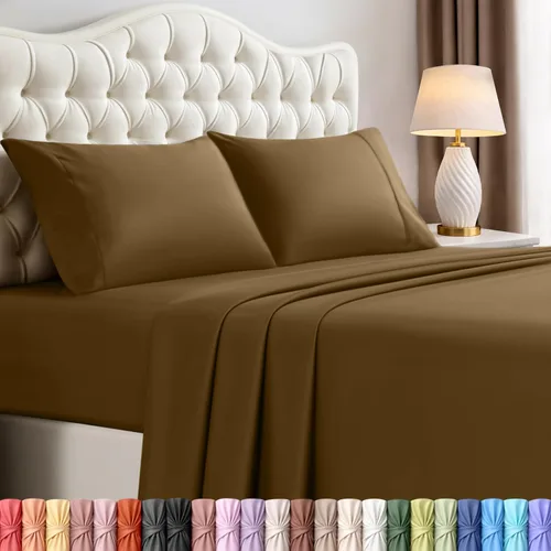 Vista 164 de Utopia Bedding - Juego de sábanas de microfibra cepillada, resistente al encogimiento y a la decoloración, de fácil cuidado, 3 piezas, tamaño Beige