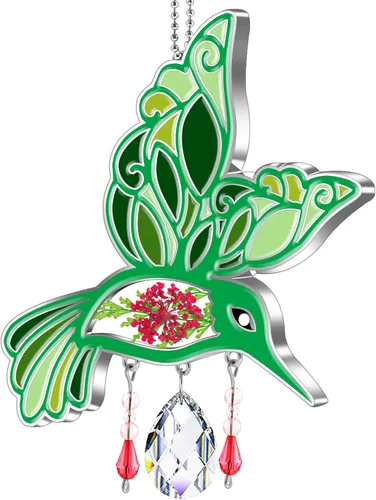 Vista 11 de KY&BOSAM Regalos para la abuela Colibrí de cristal para colgar en la Verde-te amo abuela