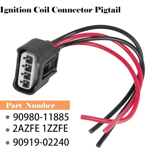 Vista 5 de 4 paquetes de conector de bobina de encendido compatibles con Toyota Scion Pontiac Chevrolet Chevy Lexus, arnés de conector de bobina de encendido