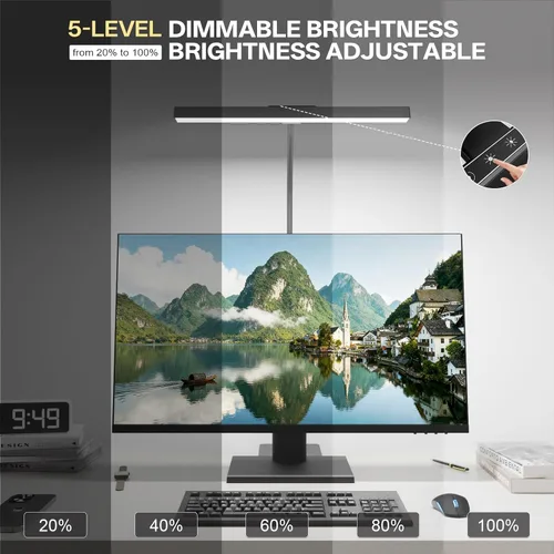 Vista 7 de Kary Lámpara de escritorio LED con base, luz de arquitecto para el cuidado de los ojos para la oficina en casa, lámpara de tareas de 12 W con cuello