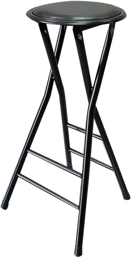Taburete de bar plegable, taburete alto portátil acolchado de 24/28 pulgadas, taburete de bar sin respaldo con capacidad de 225 libras para cocina,