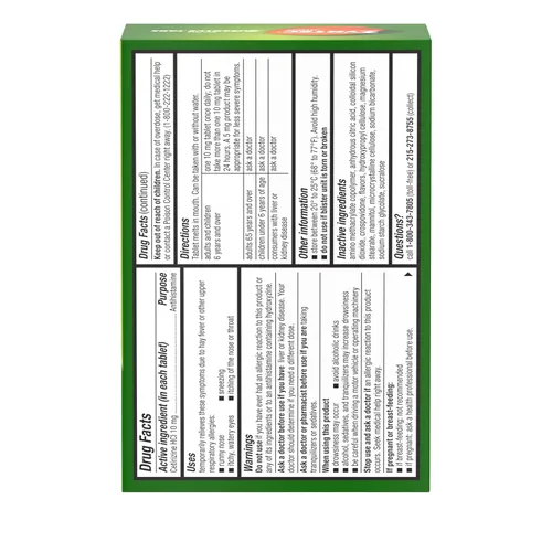 Vista 8 de Zyrtec disuelve las lengüetas, fruta cítrica, contenido de 24