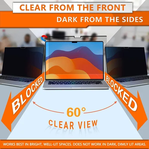 Vista 3 de ZOEGAA Pantalla magnética de privacidad para Macbook Air de 15 pulgadas