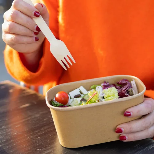 Vista 5 de MATANA Juego de 200 cubiertos de madera desechables 100% naturales (50 tenedores, 50 cuchillos, 50 cucharas, 50 cucharas de postre) cubiertos