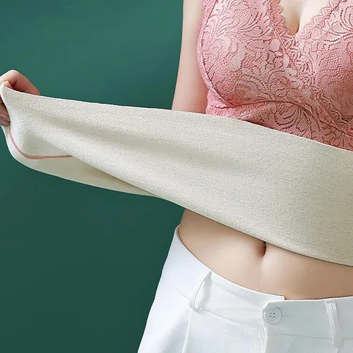 Vista 4 de Oplxuo Camiseta térmica sin mangas con forro polar para mujer, camiseta térmica sin mangas, con encaje, capa base cálida, clima frío