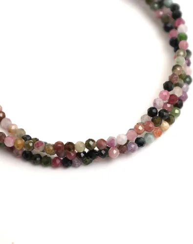 Vista 11 de Gempires - Pulseras de cuentas naturales de múltiples hebras, ligeras, hechas a mano, hipoalergénicas, de 8 pulgadas, chapadas en oro, elegantes
