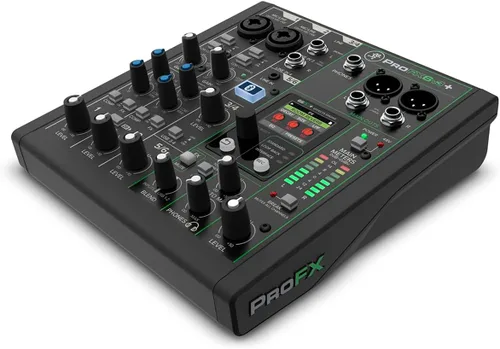 Vista 5 de Mackie ProFX6v3+ Mezclador analógico profesional de 6 canales con USB, preamplificadores de micrófono Onyx, motor de efectos GigFX y Bluetooth