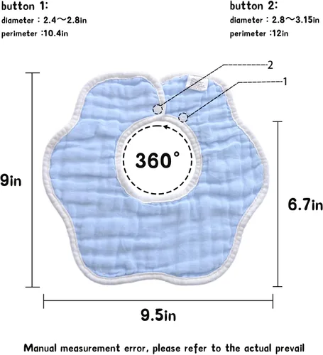 Vista 2 de Baberos de muselina para bebé, unisex, suaves y absorbentes, de varias capas, baberos para babear y dentición, niños y niñas