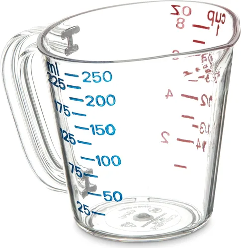 Carlisle FoodService Products 4314107 Taza medidora de plástico comercial, 1 taza, transparente