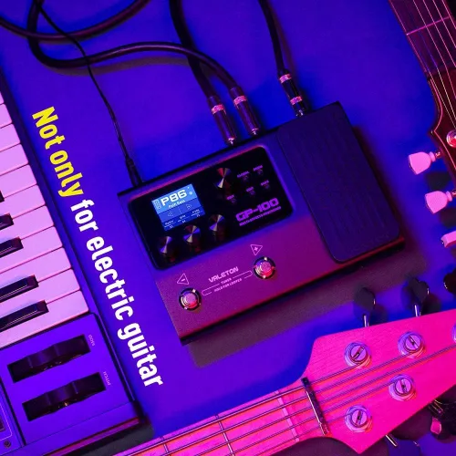 Vista 7 de Valeton Multi-Effects con Pedal de Expresión Guitarra Bajo Amplificador Modelado IR Gabinetes Simulación Multi Idioma Estéreo OTG Interfaz de Audio