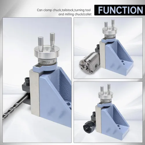 Vista 6 de CNCTOPBAOS 210 mini torno de fresado vertical portaherramientas deslizante, herramienta de torno de hierro fundido, carrera de elevación de 3.3