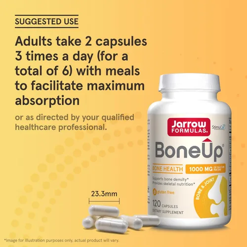 Vista 7 de Fórmula Jarrow Bone Up, promueve la densidad del hueso, 120 cápsulas