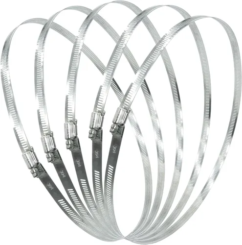 Vista 10 de 6 abrazaderas de metal ajustables de acero inoxidable 304 de 7.8 pulgadas/7.874 in, abrazaderas de manguera de engranaje helicoidal de alta