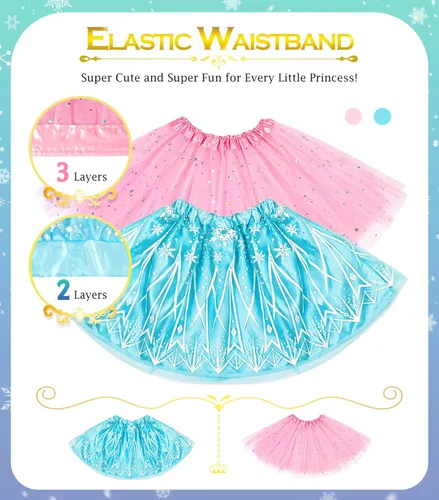 Vista 4 de Ropa de princesa para niñas pequeñas, juego de simulación y disfraz para niñas pequeñas de 3 a 6 años