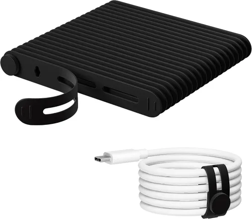 Vista 12 de 40 unidades de bridas para cables reutilizables Nearockle, bridas ajustables de silicona para organizar cables pequeños, mini bridas de cierre