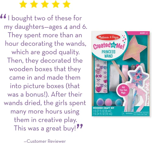 Vista 8 de Juego de manualidades Melissa & Doug, decora tu propia varita de princesa