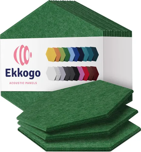 Vista 108 de Paquete de 12 paneles acústicos con aislamiento de sonido para paredes 12 x 12 x 0.4 pulgadas Paneles decorativos para amortiguación de sonido