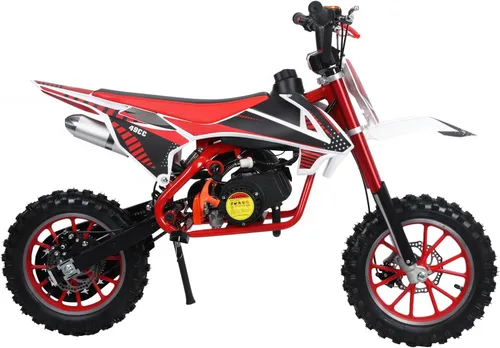 Vista 7 de 49cc 2-Stroke Kids Dirt Bike, Gas Power Motocross Rojo